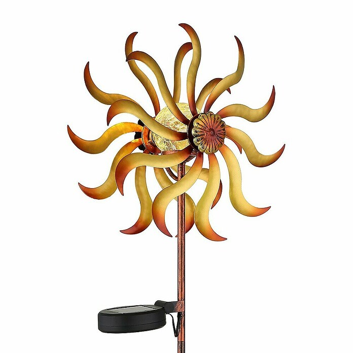 Globo Dekorativna solarna svjetiljka  (D x Š x V: 220 x 120 x 920 mm, Topla bijela, IP44, Zlatna) | BAUHAUS