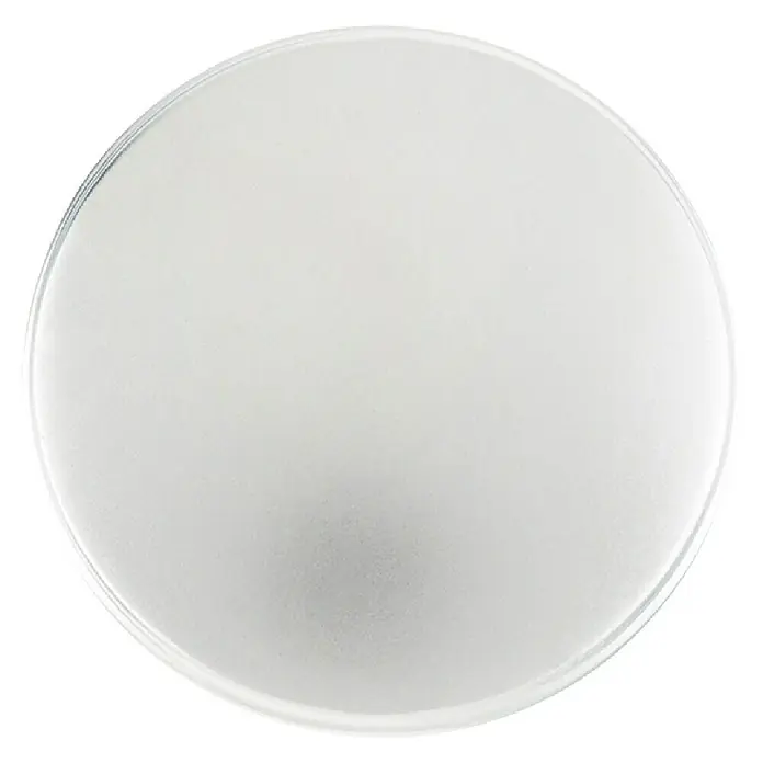 Rei Pomo para muebles - Tipo de tirador del mueble: Botón, Ø x Al: 33 x 27 mm, Cromo - Botón o insignia redonda blanca mate, con textura ligeramente esmerilada.