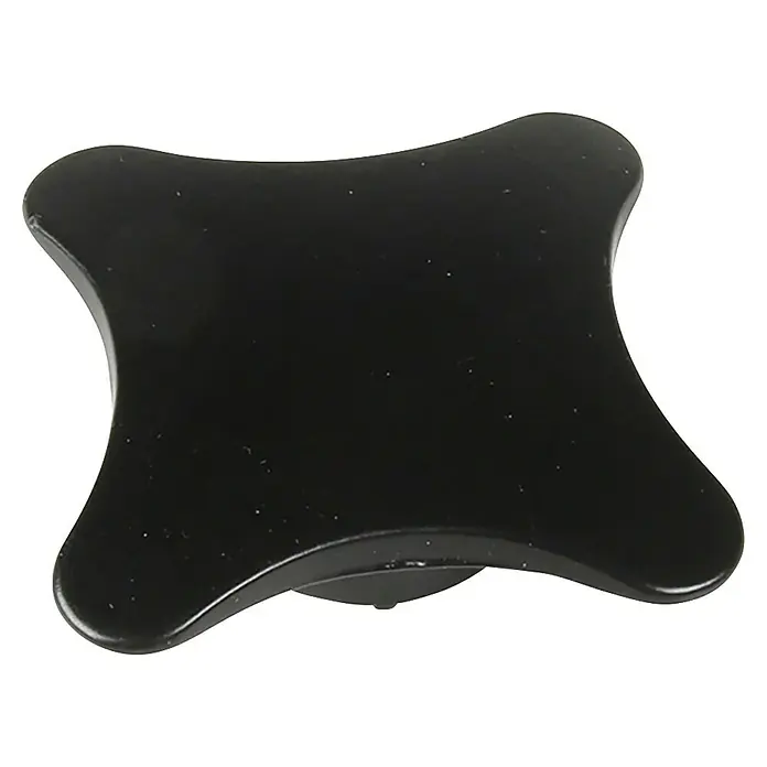 Rei Möbelknopf - Durchmesser: 43 mm, Aluminium, Schwarz - Schwarzer, glatter, sternförmiger Drehknopf.
