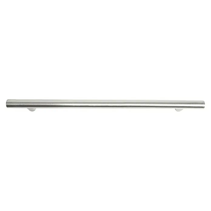 Rei Möbelgriff - Lochabstand: 192 mm, Stahl, Nickel, Rund, L x B x H: 260 x 12 x 32 mm - Gebürsteter silberner Metallstangengriff mit zwei Befestigungsfüßen.