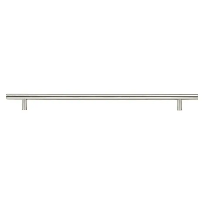 Rei Möbelgriff - Lochabstand: 306 mm, Stahl, Edelstahl, Rund, L x B x H: 376 x 12 x 32 mm - Gebürsteter silberner Metallgriff für Schränke im Rohrdesign.