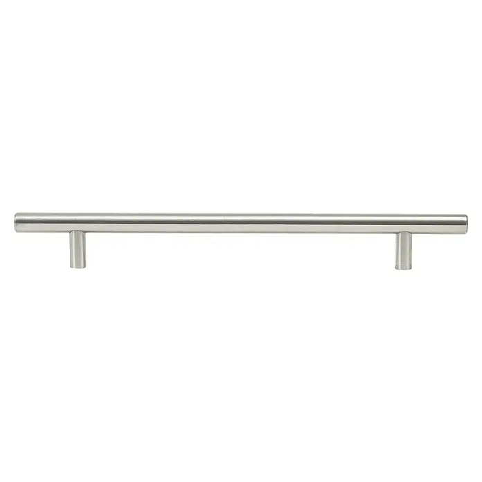 Rei Möbelgriff - Lochabstand: 160 mm, Stahl, Edelstahl, Rund, L x B x H: 220 x 12 x 32 mm - Gebürsteter Edelstahl-Stangengriff mit zwei Befestigungspfosten.