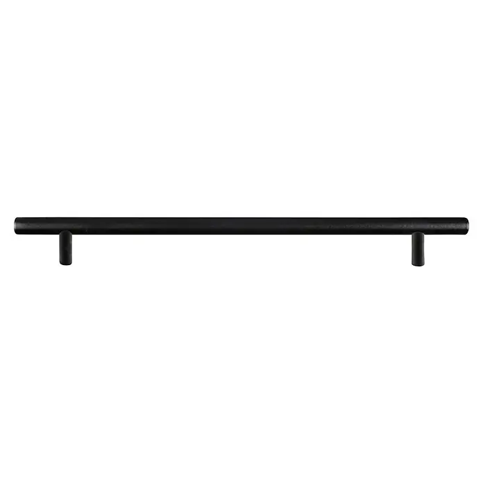 Rei Möbelgriff - Lochabstand: 192 mm, Stahl, Schwarz, Rund, L x B x H: 260 x 12 x 32 mm - Lange, matt schwarze Stangengriff für Möbel.