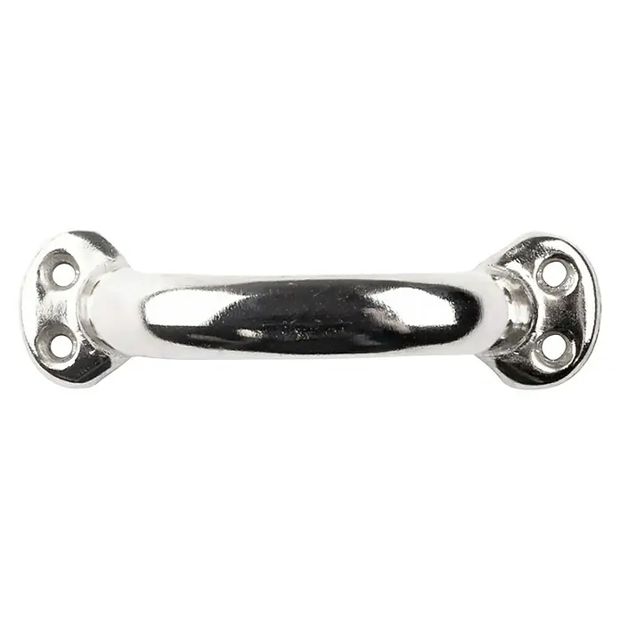 Rei Möbelgriff - Lochabstand: 90 mm, Sonstige, Nickel - Polierter Chrom-Haltegriff mit Befestigungslöchern an jedem Ende.