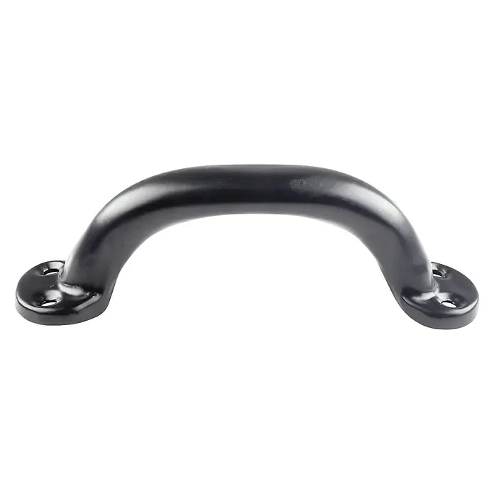 Rei Möbelgriff - Lochabstand: 115 mm, Sonstige, Schwarz - Dunkelgrauer Metall-Haltegriff mit Montageplatten.