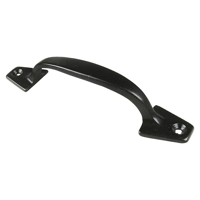 Rei Möbelgriff - Lochabstand: 96 mm, Sonstige, Schwarz, L x B x H: 108 x 21 x 25 mm - Schwarzer Metall-Ziehgriff mit zwei Anschraubplatten.