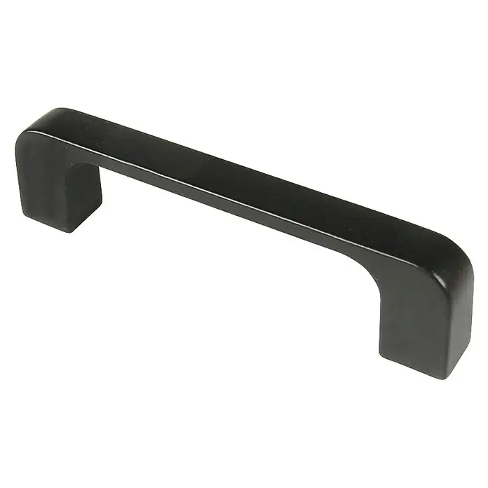 Rei Möbelgriff - Lochabstand: 64 mm, Aluminium, Schwarz - Schwarzer U-förmiger Industriehandgriff mit glatter Oberfläche.
