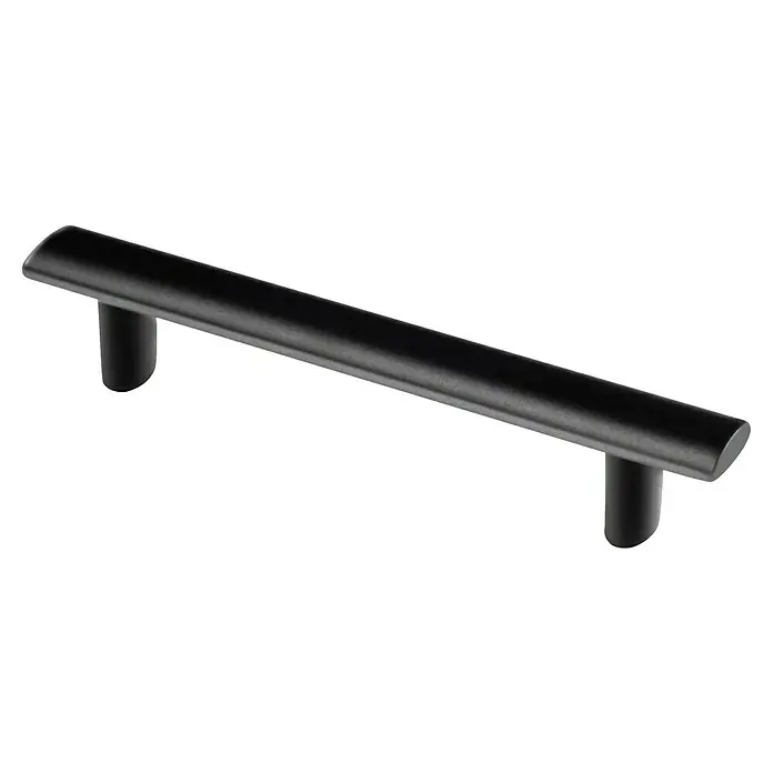 Rei Möbelgriff - Lochabstand: 96 mm, Sonstige, Schwarz, L x B x H: 129 x 15 x 24 mm - Mattschwarzer Stangengriff mit zwei Stützen für Möbel.