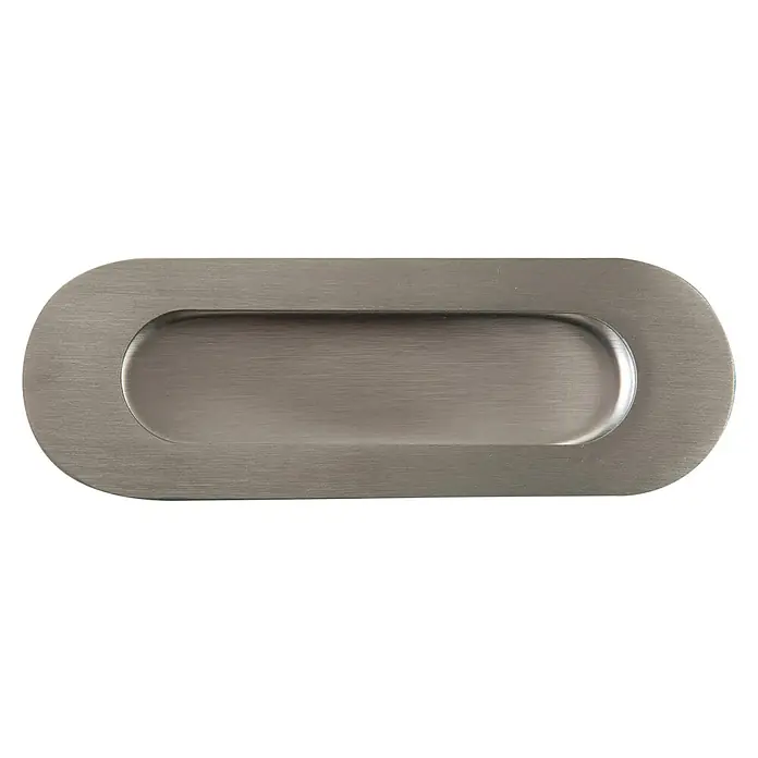 Rei Möbelgriff - Stahl, Edelstahl - Gebürsteter Metall-Muschelgriff für Türen oder Schubladen.
