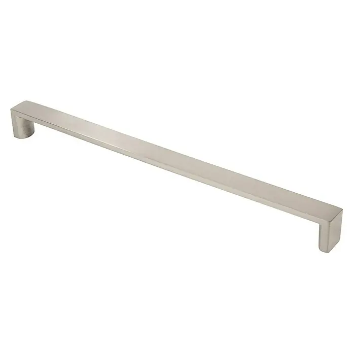 Rei Möbelgriff - Lochabstand: 256 mm, Aluminium, Nickel, L x B x H: 264 x 18 x 23 mm - Gebürsteter Metallschrankgriff mit flachem Stangendesign.