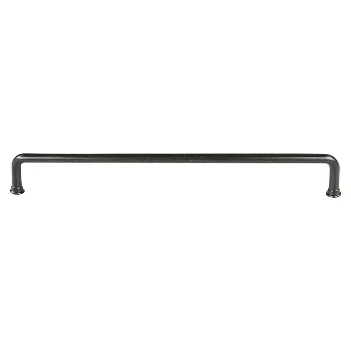 Rei Möbelgriff - Lochabstand: 192 mm, Sonstige, Schwarz, L x B x H: 200 x 9 x 28 mm - Dunkler, strukturierter U-förmiger Metallgriff mit ausgestellten Basen für Möbel oder Schränke.
