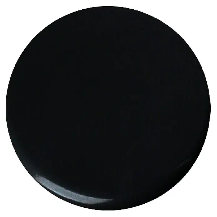 Rei Möbelknopf - Durchmesser: 33 mm, Kunststoff, Schwarz - Runder, glänzender schwarzer Farbmuster mit glatter Oberfläche.
