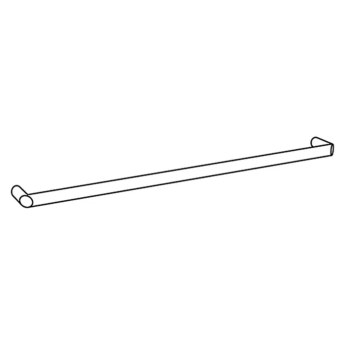 Rei Möbelgriff - Lochabstand: 320 mm, Aluminium, Schwarz, Sonstige, L x B x H: 327 x 11 x 32 mm - Strichzeichnung eines geraden Handtuchhalters mit abgerundeten Enden.
