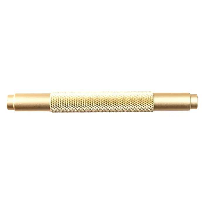 Rei Möbelgriff - Lochabstand: 96 mm, Aluminium, Gold, Trend - Goldfarbener Metallgriff mit diamantgemusterter Rändelung.