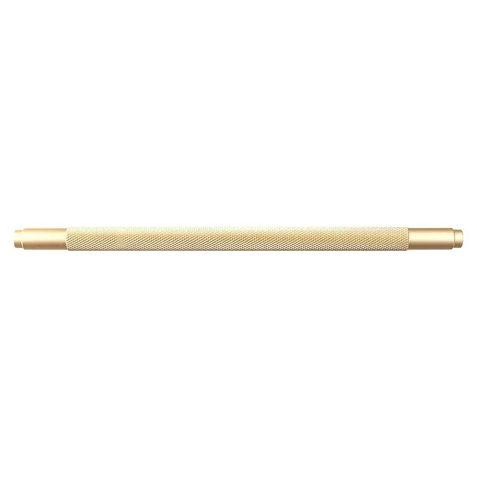 Rei Möbelgriff - Lochabstand: 192 mm, Aluminium, Gold, Trend - Goldfarbener, gerändelter zylindrischer Griff.