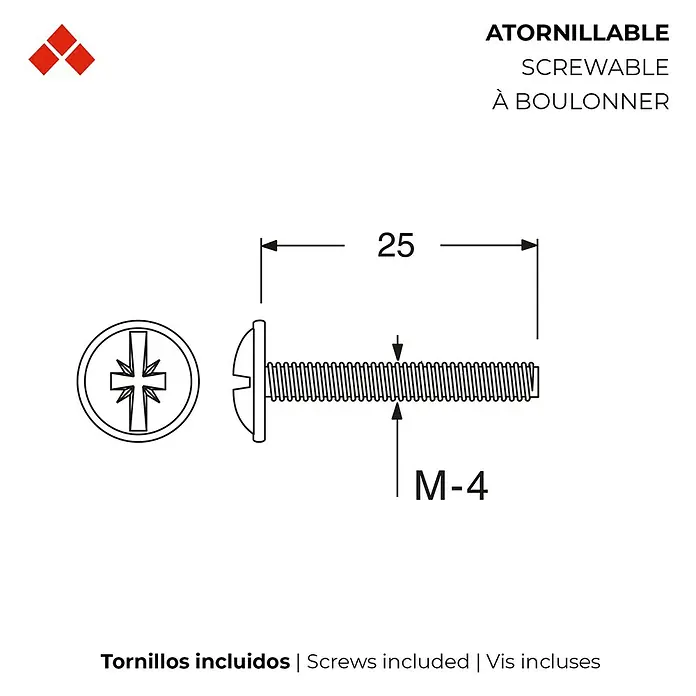 Rei Möbelgriff - Lochabstand: 128 mm, Stahl, Schwarz, Rund, L x B x H: 168 x 12 x 32 mm - Maschinenschraube, Panhead, Kreuzschlitzantrieb, M4x25mm.