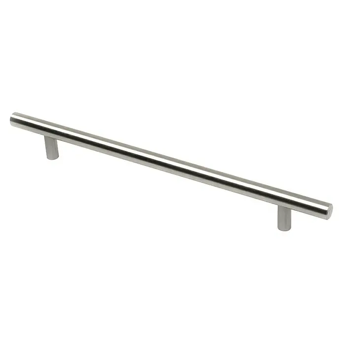 Rei Möbelgriff - Lochabstand: 224 mm, Stahl, Edelstahl, Rund, L x B x H: 276 x 12 x 32 mm - Zylindrischer Stangengriff aus gebürstetem Edelstahl.