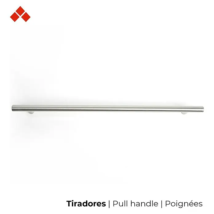 Rei Möbelgriff - Lochabstand: 224 mm, Stahl, Edelstahl, Rund, L x B x H: 276 x 12 x 32 mm - Zuggriff aus gebürstetem Edelstahl für Türen oder Möbel.
