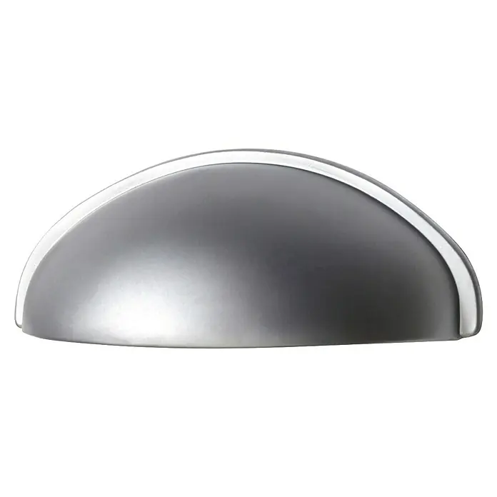 Rei Möbelgriff - Lochabstand: 64 mm, Sonstige, Chrom, L x B x H: 80 x 29 x 25 mm - Metallischer Halbmond-Muschelgriff für Möbel.