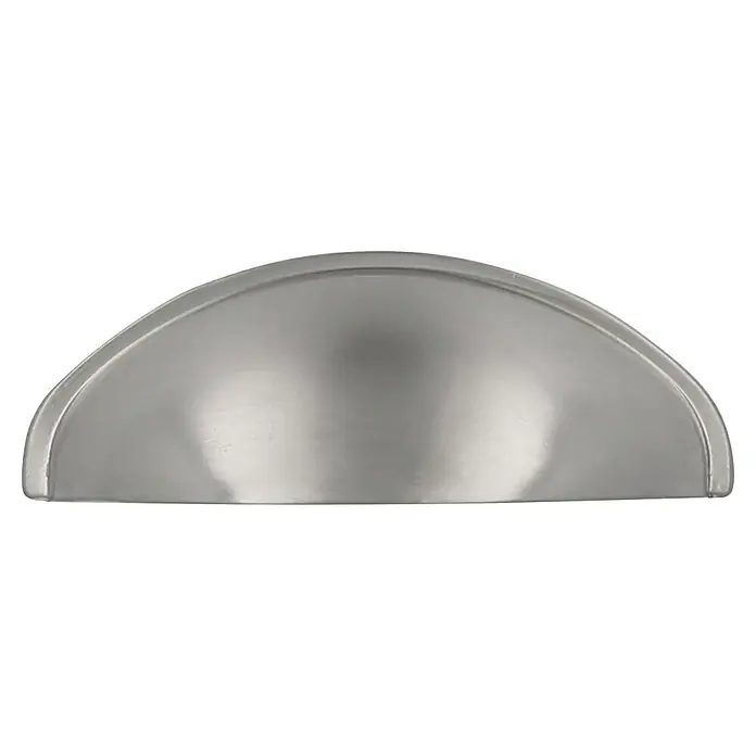 Rei Möbelgriff - Lochabstand: 64 mm, Sonstige, Chrom, L x B x H: 80 x 29 x 25 mm - Halbrunder Muschelgriff aus satiniertem Nickel für Möbel.