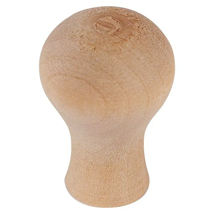 Rei Möbelknopf - Durchmesser: 22 mm, Holz, Buche - Hellbrauner Knopf aus Naturholz mit abgerundeter Oberseite und konischem Sockel.