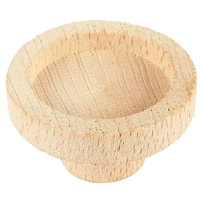 Rei Möbelknopf - Durchmesser: 38 mm, Holz, Buche - Helle runde Holzknauf mit konkavem Oberteil, unbehandelt.