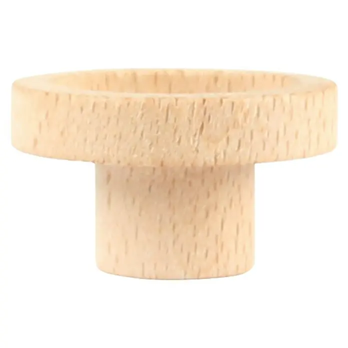 Rei Möbelknopf - Durchmesser: 38 mm, Holz, Buche - Heller Holzring mit zylindrischem Sockel.