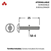 Steggriff (Ø x L: 12 x 132 mm, Lochabstand: 96 mm, Zinkdruckguss, Matt)