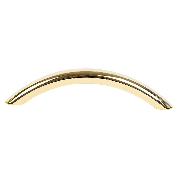 Rei Möbelgriff - Lochabstand: 96 mm, Sonstige, Gold, L x B x H: 111 x 9 x 26 mm - Glänzender goldfarbener gebogener Metallgriff.