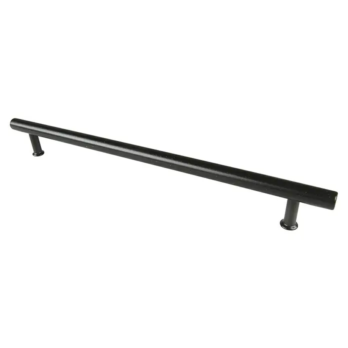 Rei Möbelgriff - Lochabstand: 192 mm, Sonstige, Schwarz, L x B x H: 230 x 10 x 27 mm - Langer schwarzer Metallstangengriff für Schubladen oder Schränke.