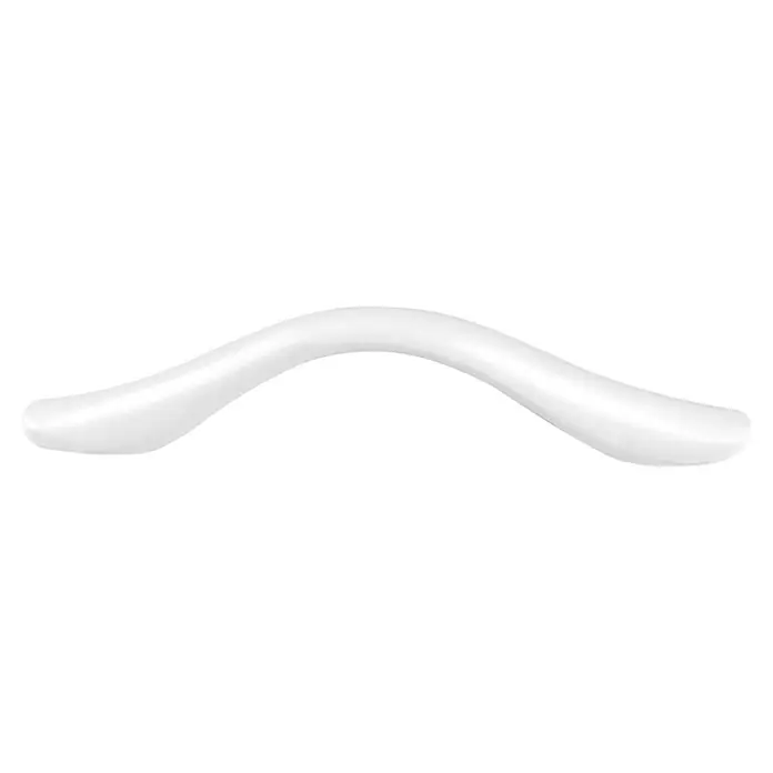 Rei Möbelgriff - Lochabstand: 64 mm, Sonstige, Weiß, L x B x H: 84 x 9 x 18 mm - Dicke, weiße gebogene Linie, wie ein Klecks Creme oder ein flexibler Schlauch.