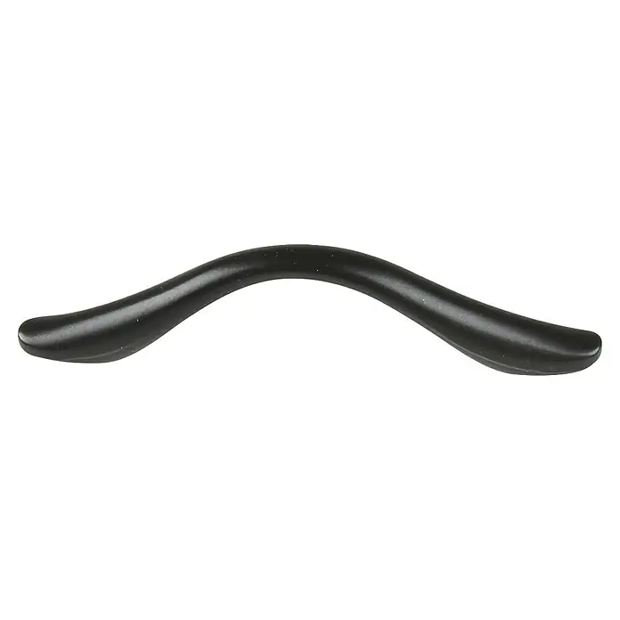 Rei Möbelgriff - Lochabstand: 64 mm, Sonstige, Schwarz, L x B x H: 84 x 9 x 18 mm - Gebogener, mattschwarzer Möbelgriff.