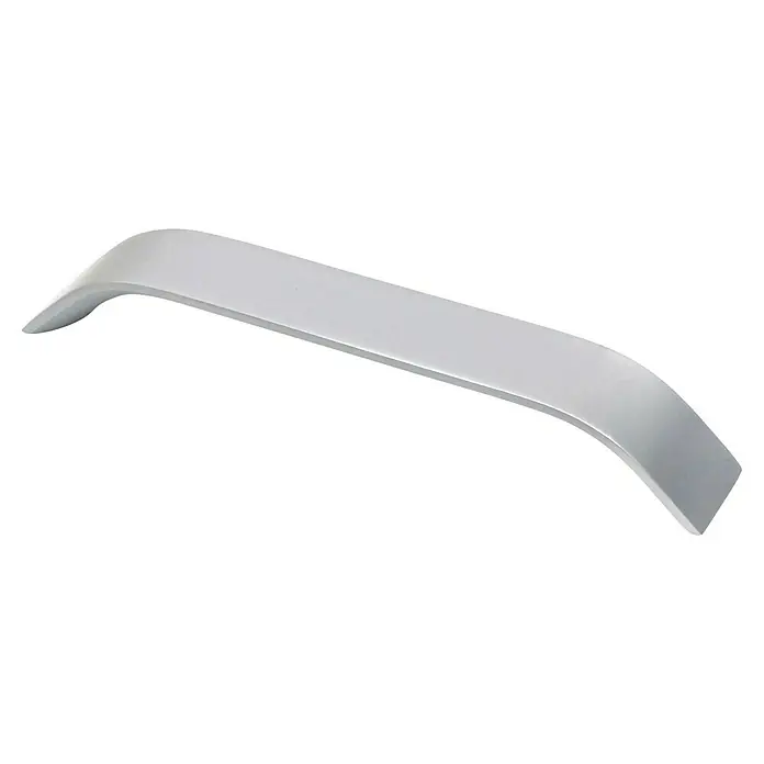 Rei Möbelgriff - Lochabstand: 160 mm, Aluminium, Aluminium, Gebogen - Gebogener, hellgrauer Möbelgriff aus Metall mit Satin-Finish.