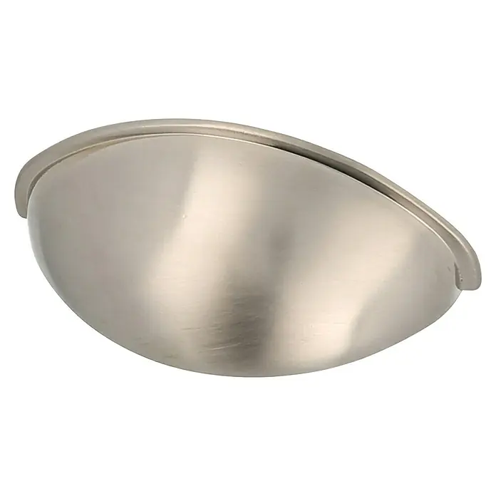 Rei Möbelgriff - Lochabstand: 64 mm, Sonstige, Nickel, L x B x H: 80 x 29 x 25 mm - Gebürsteter Nickel-Muschelgriff für Schubladen oder Schränke.