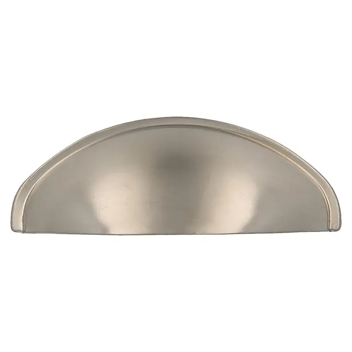 Rei Möbelgriff - Lochabstand: 64 mm, Sonstige, Nickel, L x B x H: 80 x 29 x 25 mm - Gebürsteter Nickel-Muschelgriff für Schränke oder Schubladen.