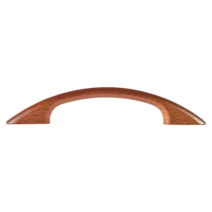Rei Möbelgriff - Lochabstand: 96 mm, Holz, Nussbaum - Gewölbter brauner Holzgriff für Möbel oder Schränke.