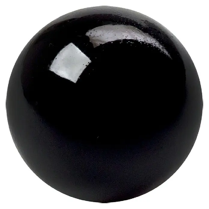 Rei Möbelknopf - Durchmesser: 28 mm, Holz, Schwarz - Glänzende schwarze Kugel.