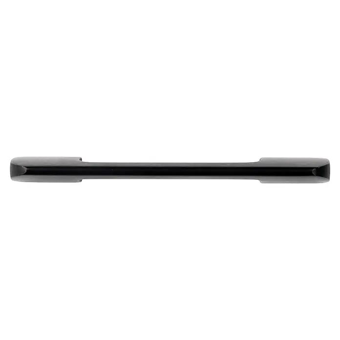 Rei Möbelgriff - Lochabstand: 96 mm, Aluminium, Schwarz, Elegant - Schlanke Metallantriebswelle mit dunklem Mittelteil und grauen, ausgestellten Enden.
