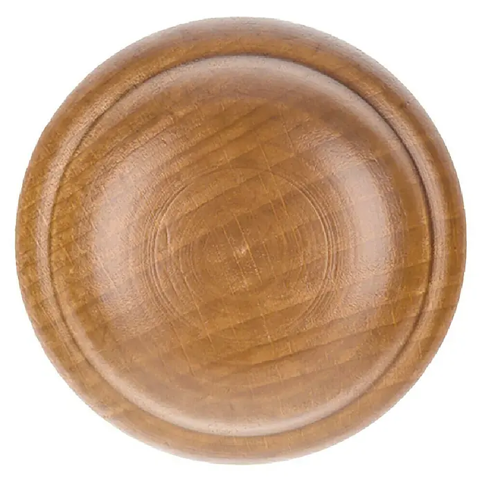 Rei Möbelknopf - Durchmesser: 29 mm, Holz, Buche - Runde, hellbraune Holzschale mit konkavem Boden und sichtbarer Holzmaserung.