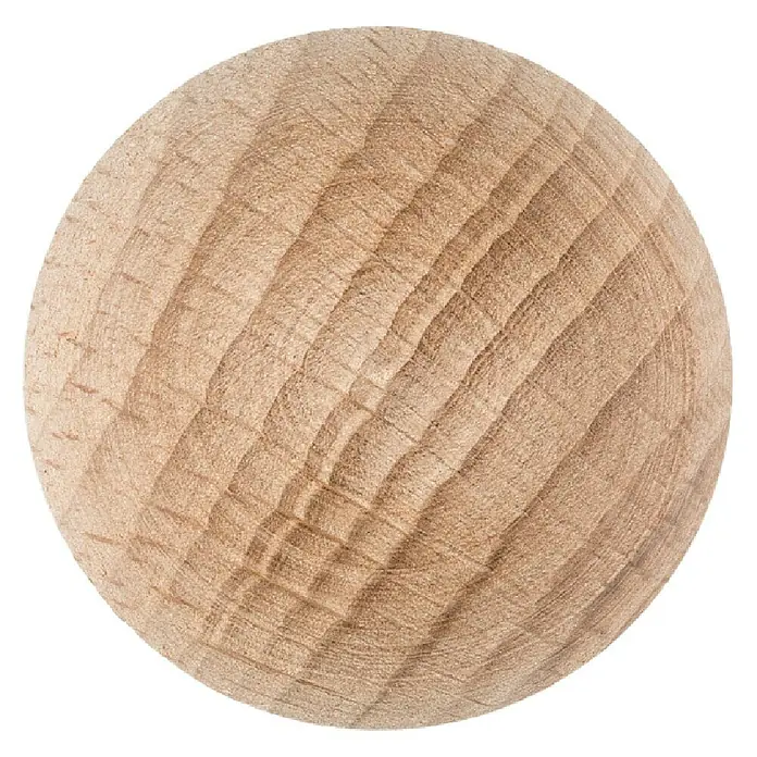 Rei Möbelknopf - Durchmesser: 31 mm, Holz, Walnuss - Helle Holzkugel mit sichtbarer Holzmaserung, quer zu den Jahresringen geschnitten.