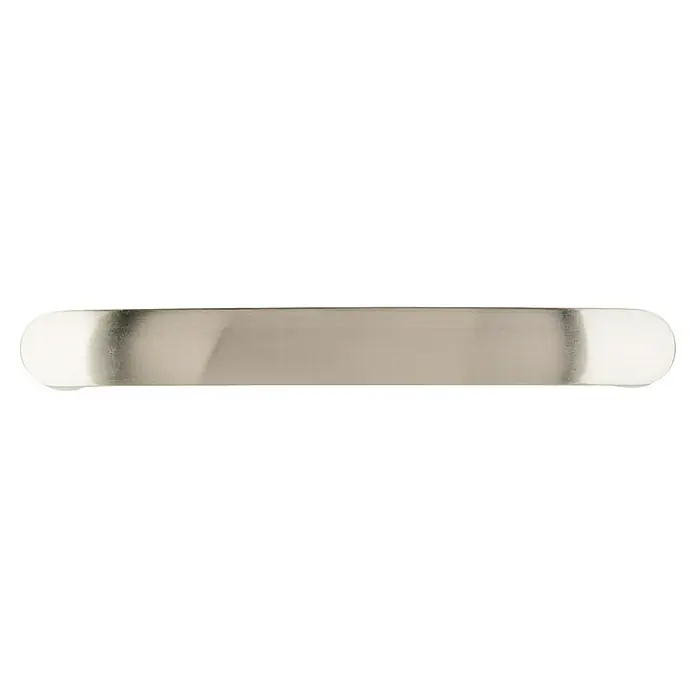 Rei Möbelgriff - Lochabstand: 128 mm, Aluminium, Nickel, Klassisch - Gebürsteter rechteckiger Metallstab in Silberton.