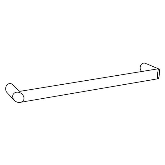 Rei Möbelgriff - Lochabstand: 160 mm, Aluminium, Schwarz, Sonstige, L x B x H: 167 x 11 x 32 mm - Minimalistische Handtuchstange aus Metall mit gerader Stange und abgerundeten Endhalterungen.