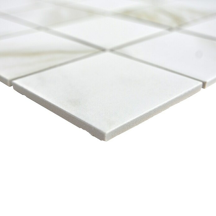 Mozaïektegel Quadrat Calacatta CIM Q73 CT (30,6 x 30,6 cm, Bruin/Beige/Wit, Mat)
