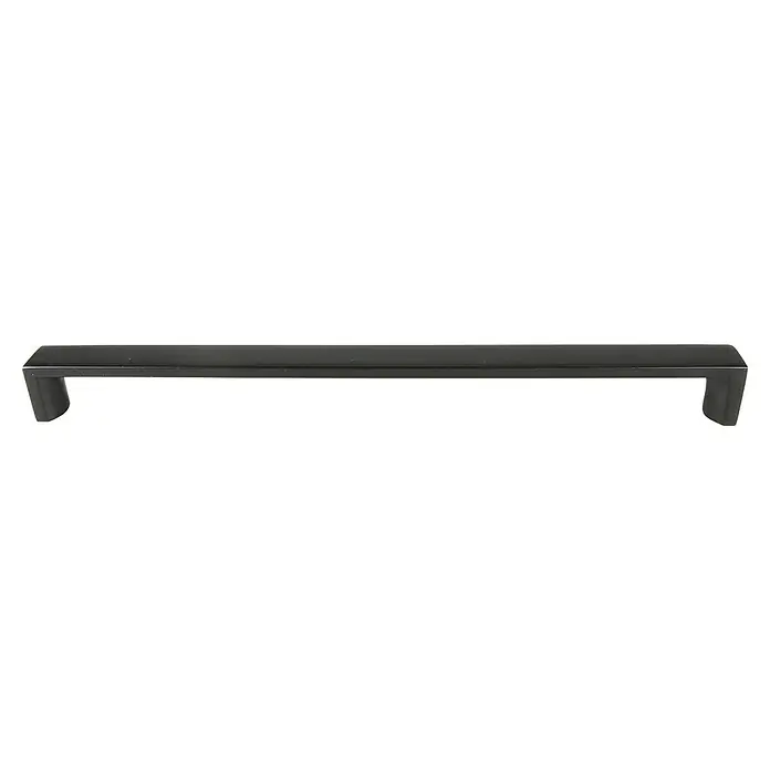 Rei Möbelgriff - Lochabstand: 256 mm, Aluminium, Schwarz, L x B x H: 264 x 18 x 23 mm - Dunkelgrauer, matter, rechteckiger Möbelgriff mit eckigen Enden.