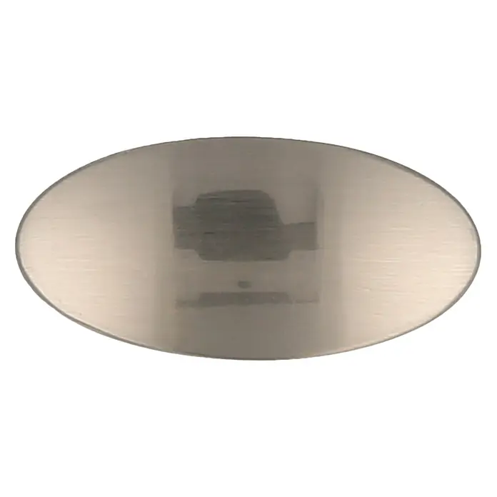 Rei Möbelknopf - Durchmesser: 19 mm, Nickel, L x H: 40 x 24 mm - Ovale Blende aus gebürstetem Metall.