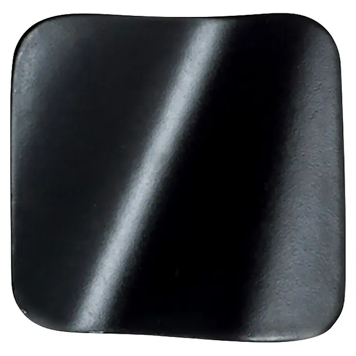 Rei Möbelknopf - Durchmesser: 32 mm, Schwarz - Glänzendes schwarzes abgerundetes Quadrat.