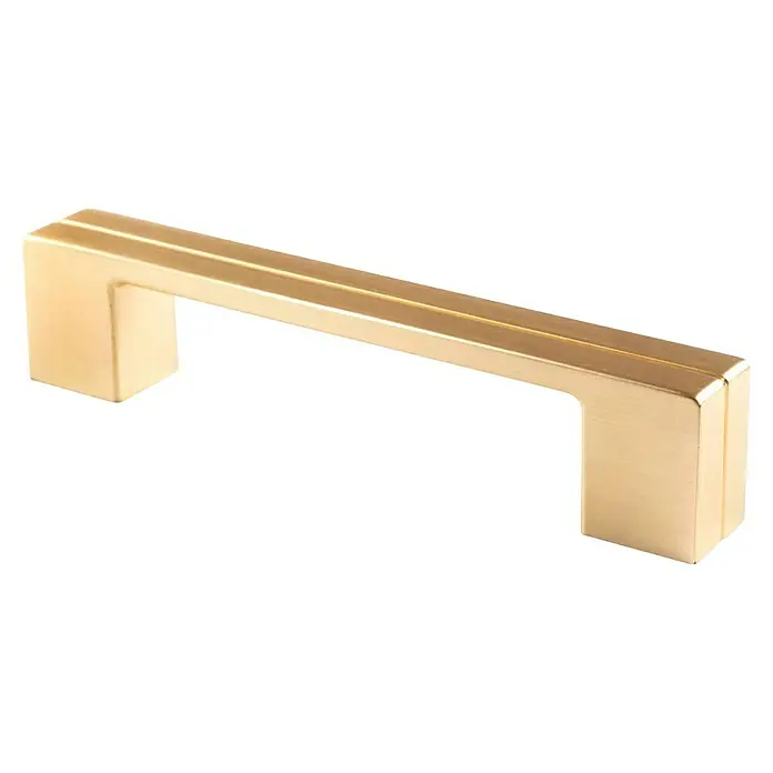 Rei Möbelgriff - Lochabstand: 96 mm, Sonstige, Gold, L x B x H: 121 x 16 x 25 mm - Gebürsteter goldener Möbelgriff mit rechteckiger Form und dezenter Rille oben.