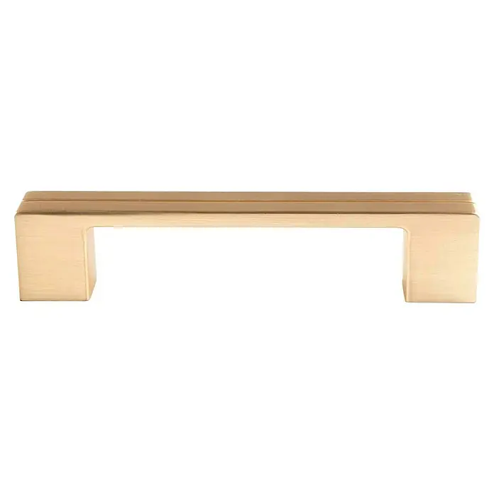 Rei Möbelgriff - Lochabstand: 96 mm, Sonstige, Gold, L x B x H: 121 x 16 x 25 mm - Gebürsteter goldener Möbelgriff mit gerillter Oberseite.