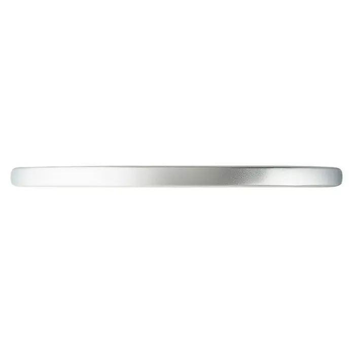 Rei Tirador para muebles - Distancia entre orificios: 128 mm, L x An x Al: 153 x 11 x 28 mm, Cromo, Mate - Barra metálica plateada horizontal con extremos redondeados.