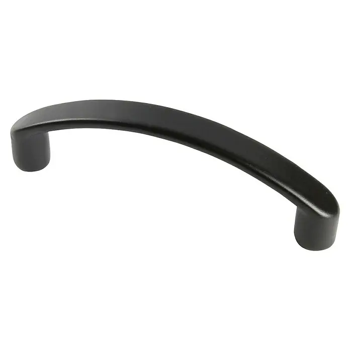 Rei Möbelgriff - Lochabstand: 64 mm, Sonstige, Schwarz, L x B x H: 71 x 8 x 22 mm - Mattschwarzer, leicht gebogener Schrankgriff mit zwei Befestigungsstangen.